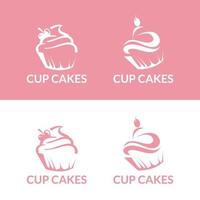 cupcake logo icoon. set van vector bakkerij logo's. labels, badges en ontwerpelementen