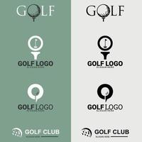 set golfclublogo's, labels en emblemen. geschikt voor bedrijfslogo, print, digitaal, pictogram, apps en ander marketingmateriaal. golflogo instellen. vector