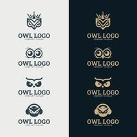 uil oog logo ontwerpsjabloon. geschikt voor bedrijfslogo, print, digitaal, pictogram, apps en ander marketingmateriaal. uil oog logo set vector