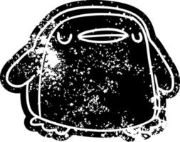 grunge icoon kawaii van een schattige pinguïn vector