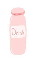 vector doodle glazen fles illustratie. handgetekende eco-fles voor water-illustraties