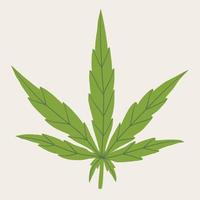 eenvoud cannabisblad uit de vrije hand tekenen. vector