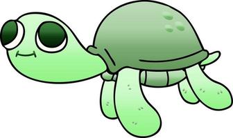 eigenzinnige cartoonschildpad met kleurovergang vector