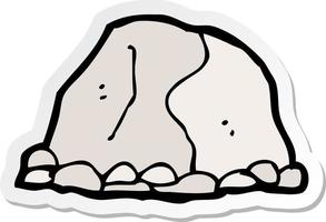 sticker van een tekenfilm grote rots vector