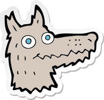 sticker van een cartoon wolfskop vector