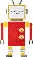 retro illustratie stijl cartoon robot vector