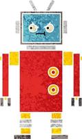 retro illustratie stijl cartoon robot vector