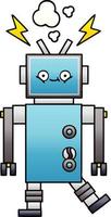 gradiënt gearceerde cartoon dansende robot vector