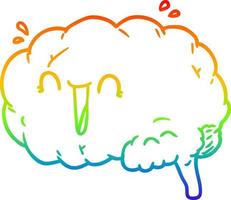 regenbooggradiënt lijntekening cartoon hersenen lachen vector
