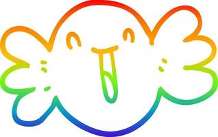 regenboog gradiënt lijntekening cartoon gelukkig snoep vector