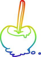 regenbooggradiënt lijntekening toffee appel vector