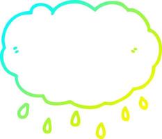 koude gradiënt lijntekening cartoon regenwolk vector