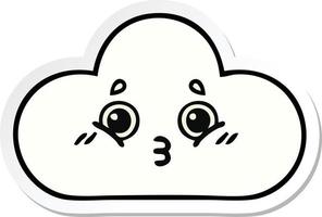 sticker van een schattige cartoonwolk vector