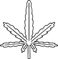 eigenzinnige lijntekening cartoon marihuana vector