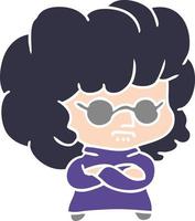 cartoon van een kawaii-vrouw vector