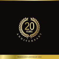 luxe logo jubileum 20 jaar gebruikt voor hotel, spa, restaurant, vip, mode en premium merkidentiteit. vector