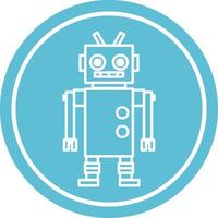 dansende robot cirkelpictogram vector