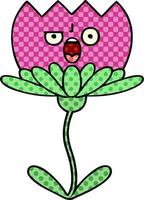 cartoon bloem in stripboekstijl vector