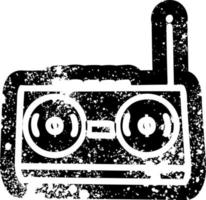 radio cassettespeler verontrust pictogram vector