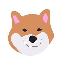 schattige doodle illustratie van hondenras akita inu. hond in minimalistische stijl vector