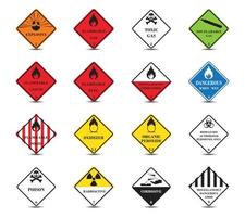 classificatie van gevaarlijke goederen. waarschuwingsbord van een wereldwijd geharmoniseerd systeem. transport gevaar. vector