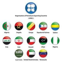 vlag cirkel icoon organisatie van de aardolie-exporterende landen. vector