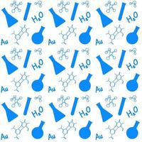 chemie pictogrammen naadloze patroon doodle voor achtergrond wetenschap poster sjabloon vector