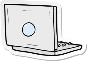 sticker van een cartoon-laptopcomputer vector