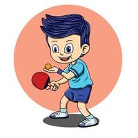 pingpongjongen in vectorillustratieontwerp vector