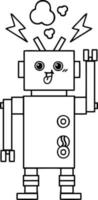 lijntekening cartoon gekke robot vector