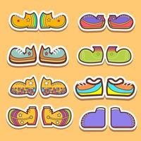 kleurrijke schoenen instellen vector. stijlvolle schoenen. schoenen pictogram illustratie vector