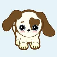 schattige puppy met expressieve ogen en grote oren. vector dierenarts of dierenwinkel symbool, 2018 jaar. kleine hond icoon. eenvoudige cartoon afbeelding.