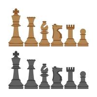 platte schaakelementen in ontwerpstijl vector