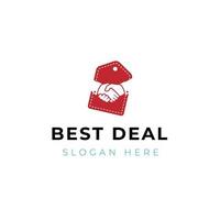 beste deal logo ontwerpsjabloon. beste deal teken geïsoleerd op de hang tag vector