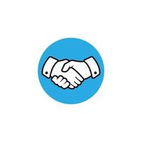 handdruk en partnerschap logo ontwerpsjabloon. beste deal logo ontwerp vector