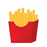 Franse frietjes vector fastfood pictogram clipart cartoon geanimeerde illustratie op witte achtergrond