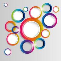 abstracte kleurrijke hoepel cirkels frame op een lichte achtergrond. vector
