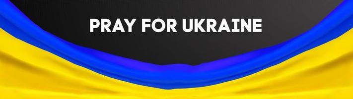 blauw gele oekraïense vlag met stop oorlog in oekraïne belettering. stop de russische agressie tegen oekraïne. vector