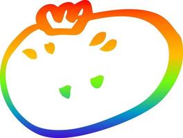 regenbooggradiënt lijntekening cartoon citrus sinaasappel vector