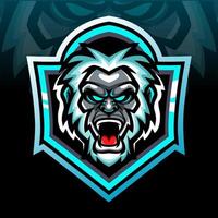 Yeti hoofd mascotte. esport-logo ontwerp vector