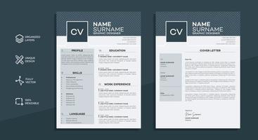 professionele cv-cv en sollicitatiebriefsjabloon vector