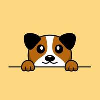 vector premium illustratie van schattige hond gluren