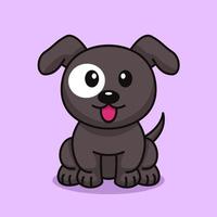 vectorillustratie van een schattige en schattige puppy vector