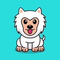 vectorillustratie van een schattige en schattige puppy vector