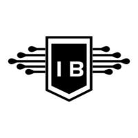 ib creatieve cirkel brief logo concept. ib brief ontwerp. vector