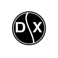 dx creatieve cirkel brief logo concept. dx brief ontwerp. vector