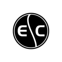 ec creatieve cirkel brief logo concept. ec brief ontwerp. vector