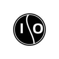 io creatieve cirkel brief logo concept. io brief ontwerp. vector