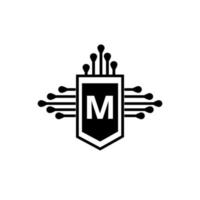 m creatieve cirkel brief logo concept. m brief ontwerp. vector