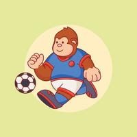 aap voetballen cartoon vector pictogram illustratie